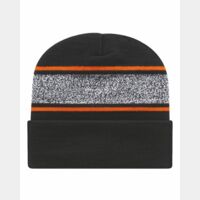 USA-Made Variegated Striped Cuffed Beanie Thumbnail