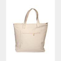 Zippered Cotton Canvas Tote Bag Thumbnail