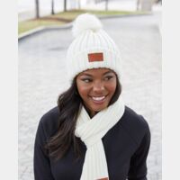 Knit Beanie With Fur Pom Pom Thumbnail