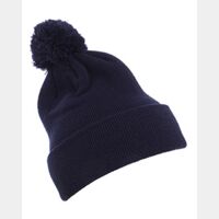 Cuffed Knit Beanie with Pom Pom Thumbnail