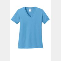 Ladies 5.4 oz 100% Cotton V Neck T-Shirt Thumbnail